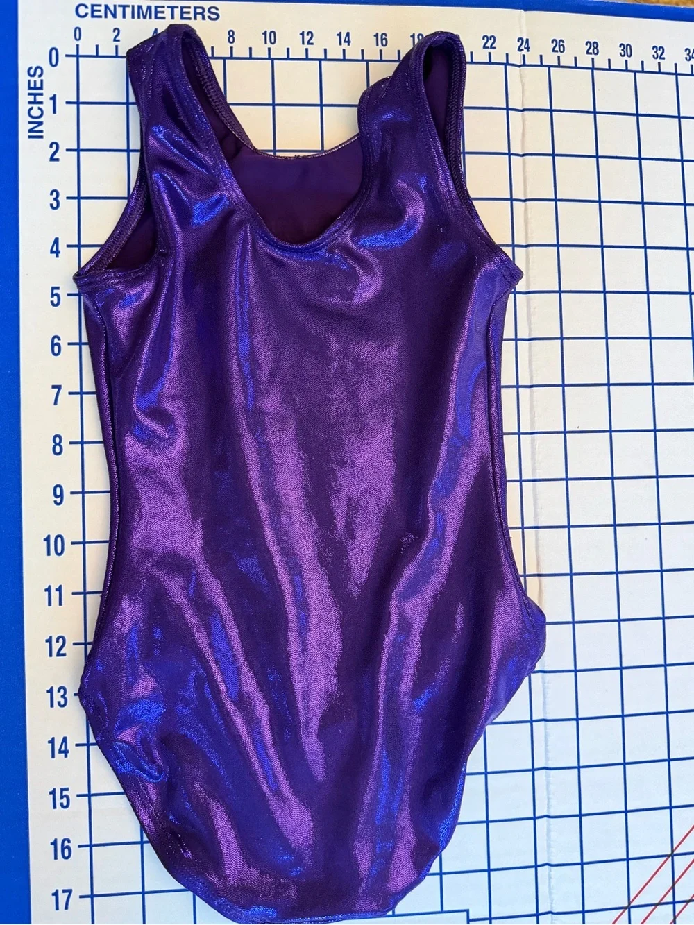 GK Purple Metallic Gymnastics Leotard with Rhinestone TEXAS - Picture 2 of 2